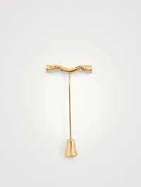 Koiwi 18K Gold Flowing Lapel Pin With Champagne Diamonds