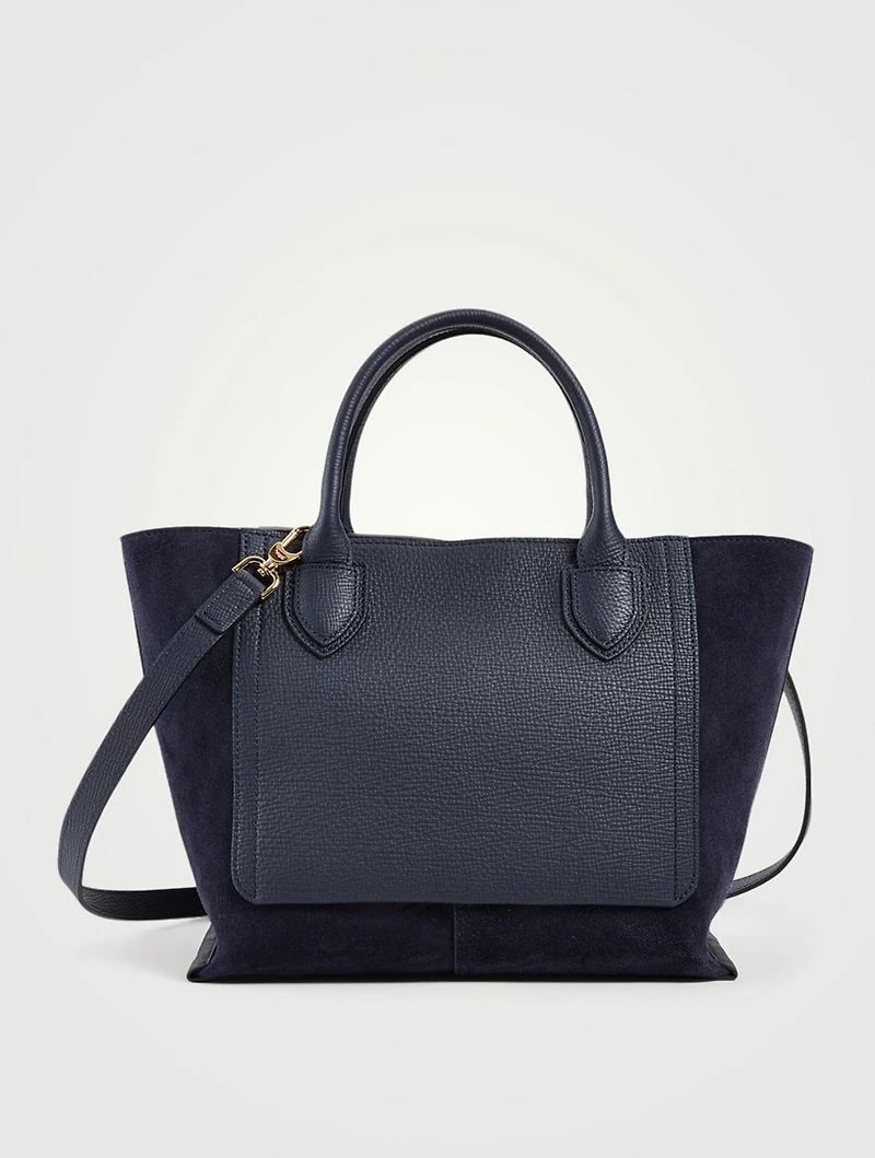 Medium Mailbox Suede And Leather Top Handle Bag