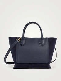 Medium Mailbox Suede And Leather Top Handle Bag