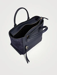 Medium Mailbox Suede And Leather Top Handle Bag