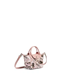 XS Le Pliage Canvas Top Handle Bag In Floral Print