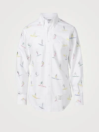 Oxford Shirt With Surfer Icon Embroidery