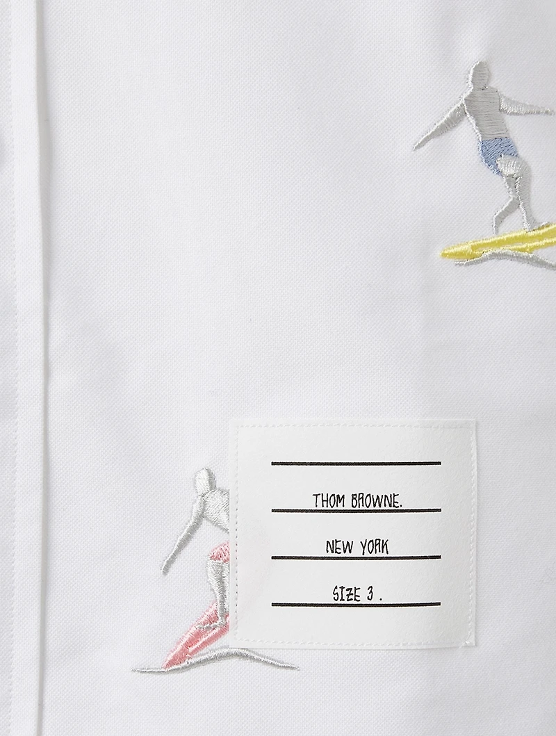 Oxford Shirt With Surfer Icon Embroidery