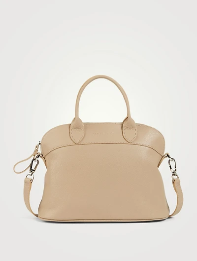 Small Le Foulonné Leather Top Handle Bag