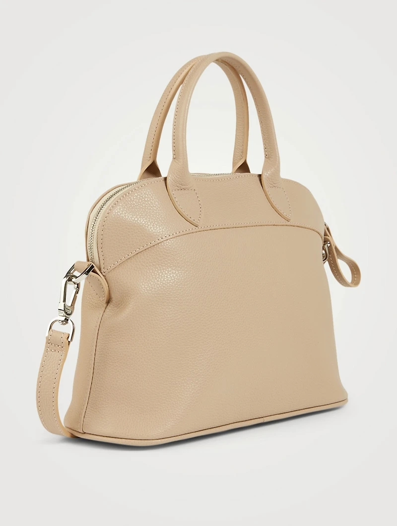 Small Le Foulonné Leather Top Handle Bag