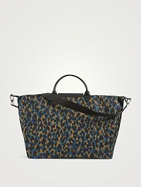 Large Le Pliage Panthere Travel Bag In Leopard Print