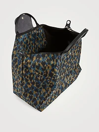Large Le Pliage Panthere Travel Bag In Leopard Print
