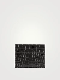 Le Pliage Croc-Embossed Leather Card Holder