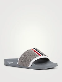 Terry Cotton And Rubber Slide Sandals