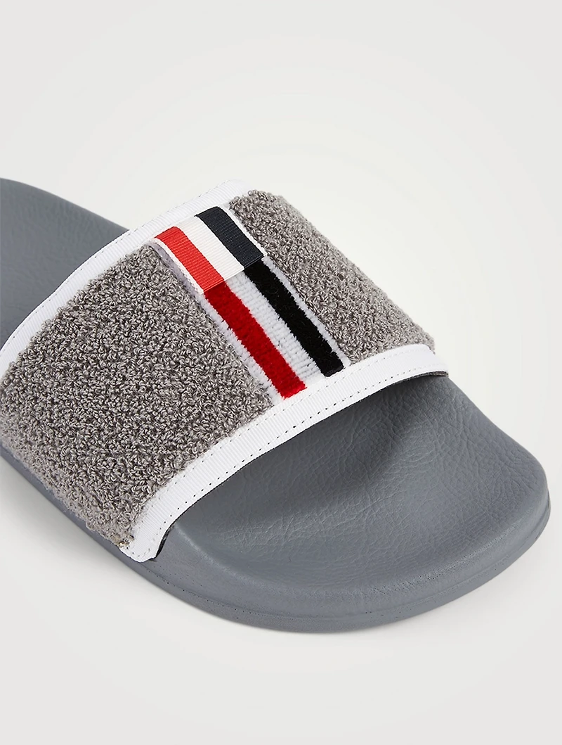 Terry Cotton And Rubber Slide Sandals