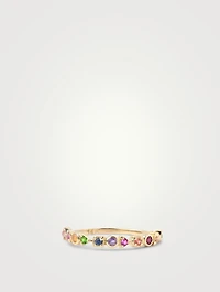 Cléo Gold Geometric Stackable Ring With Multicolour Stones