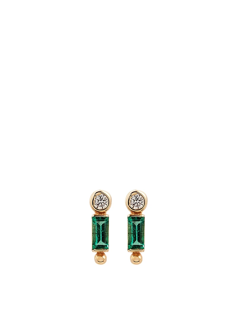 Cléo Gold Baguette Stud Earrings