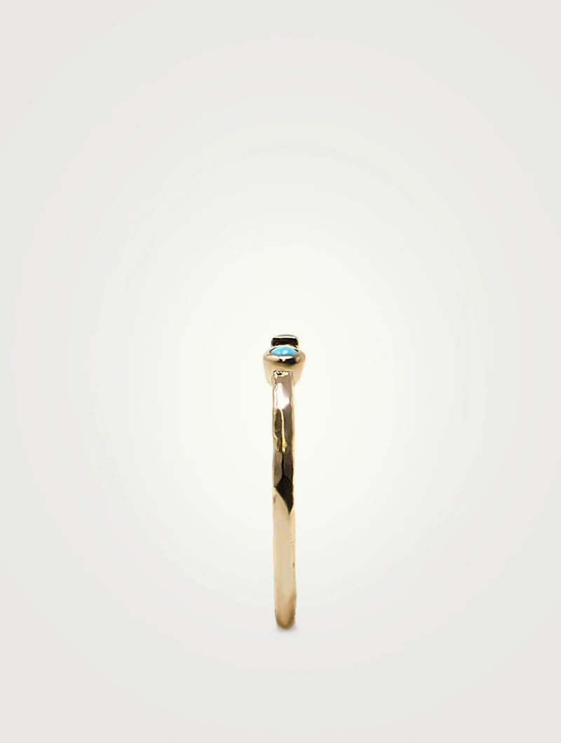 Cléo Gold Stackable Ring With Emerald And Turquoise