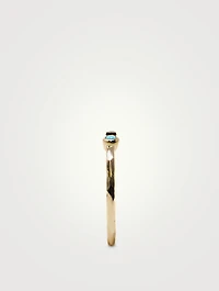 Cléo Gold Stackable Ring With Emerald And Turquoise