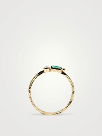 Cléo Gold Stackable Ring With Emerald And Turquoise