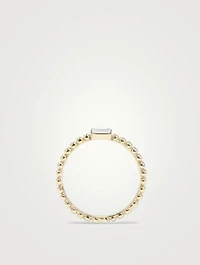 Dew Drop Baguette Stackable Ring With White Topaz