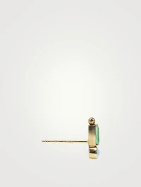 Cléo Gold Stud Earrings With Emerald And Turquoise