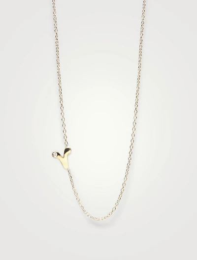 Love Letter Gold Aries Zodiac Necklace With Diamond