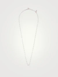 Starburst Silver Paper Clip Chain Convertible Mask Chain Necklace With White Topaz
