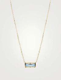 Classique Gold Melia Carré Necklace With Blue Topaz
