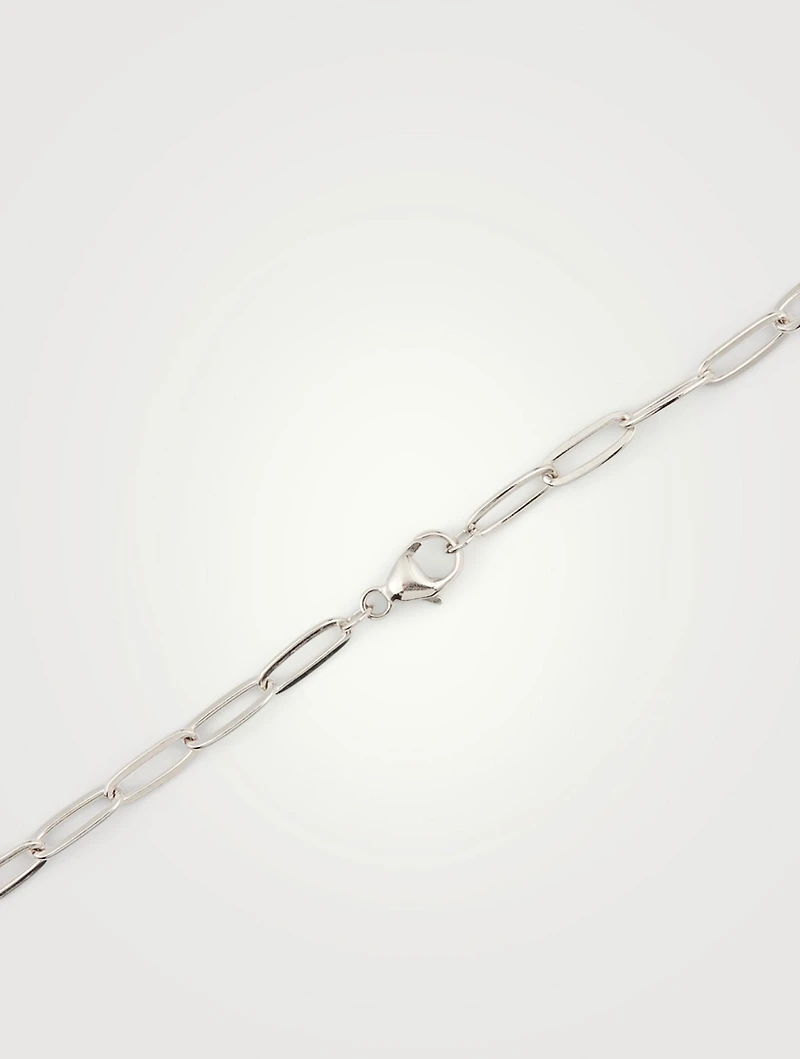 Classique Silver Melia Carré Necklace With Clear Topaz