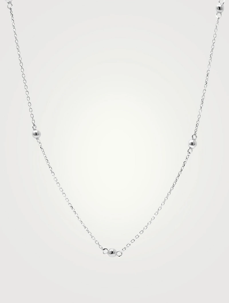 Dew Drop Silver Station Necklace