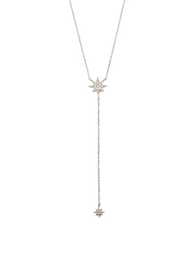 Aztec North Star Silver Y-Necklace With Diamonds