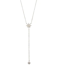 Aztec North Star Silver Y-Necklace With Diamonds
