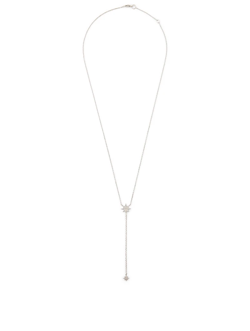 Aztec North Star Silver Y-Necklace With Diamonds
