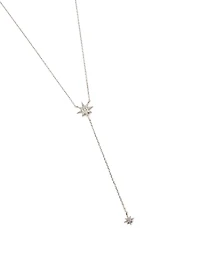 Aztec North Star Silver Y-Necklace With Diamonds