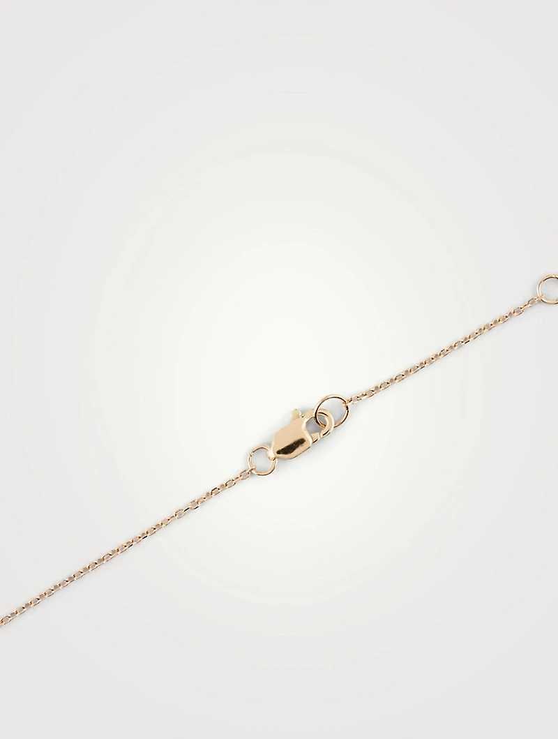 Cléo Mini 14K Gold Bar Necklace With Emerald And Diamonds