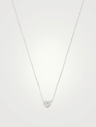 Love Letter Silver Heart Necklace With White Sapphire
