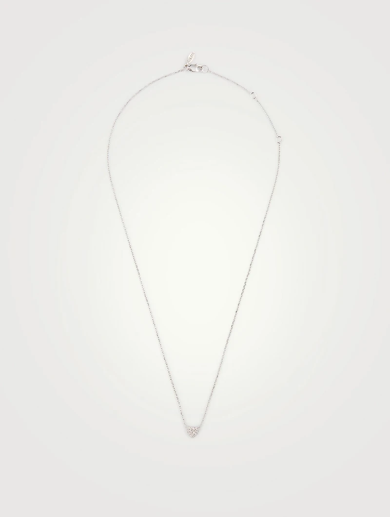Love Letter Silver Heart Necklace With White Sapphire