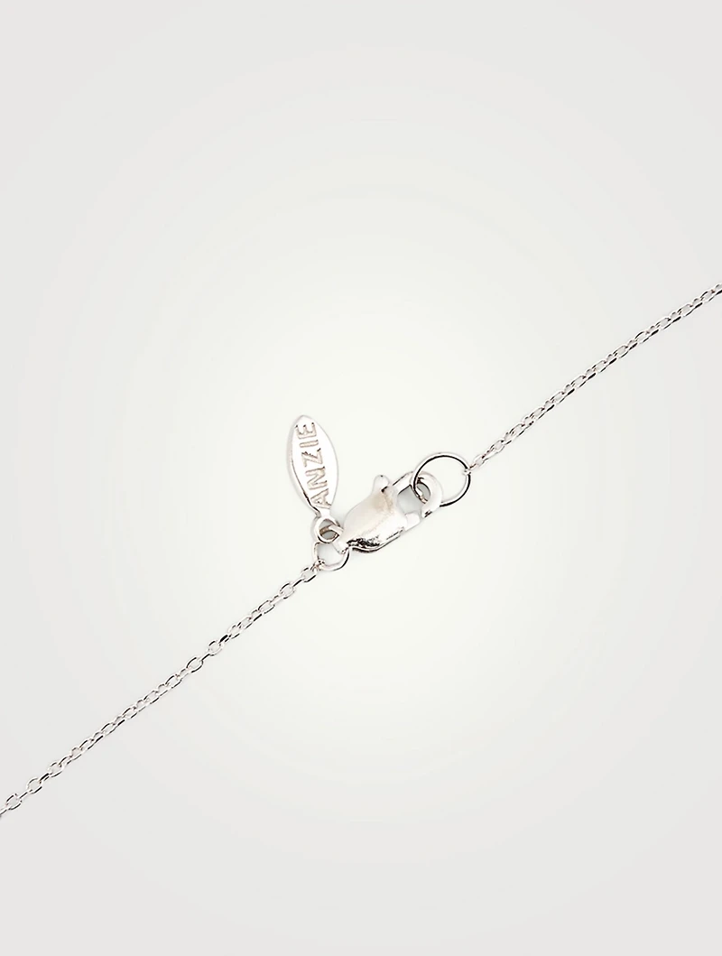 Love Letter Silver Heart Necklace With White Sapphire