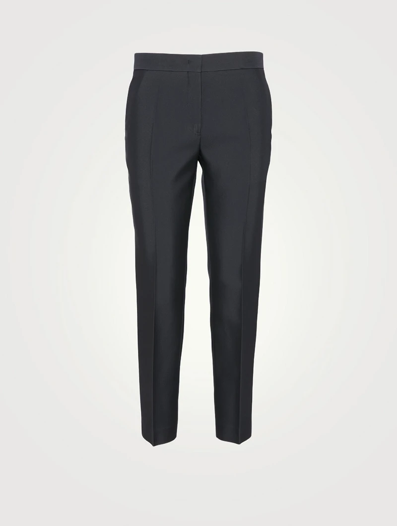 Silk-Blend Tapered Pants