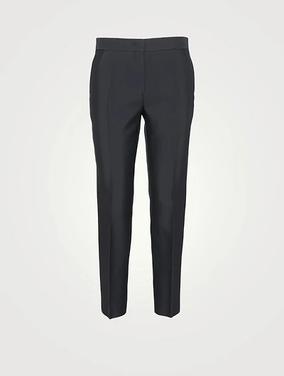 Silk-Blend Tapered Pants