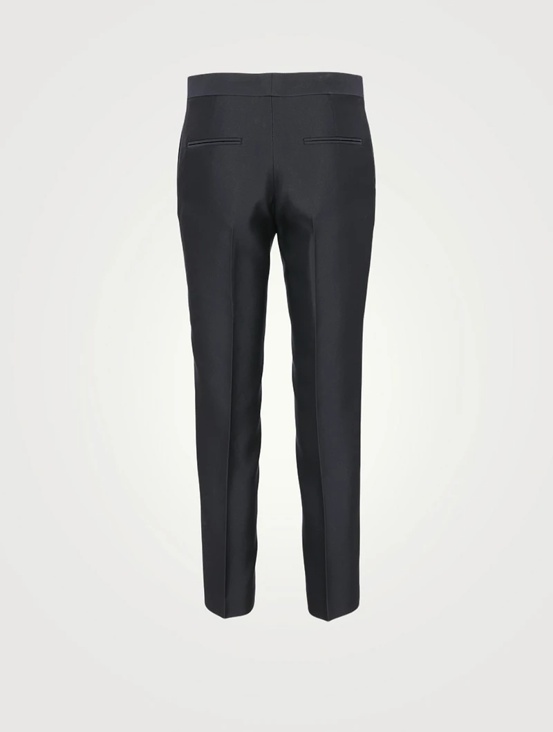 Silk-Blend Tapered Pants