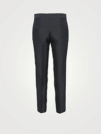 Silk-Blend Tapered Pants