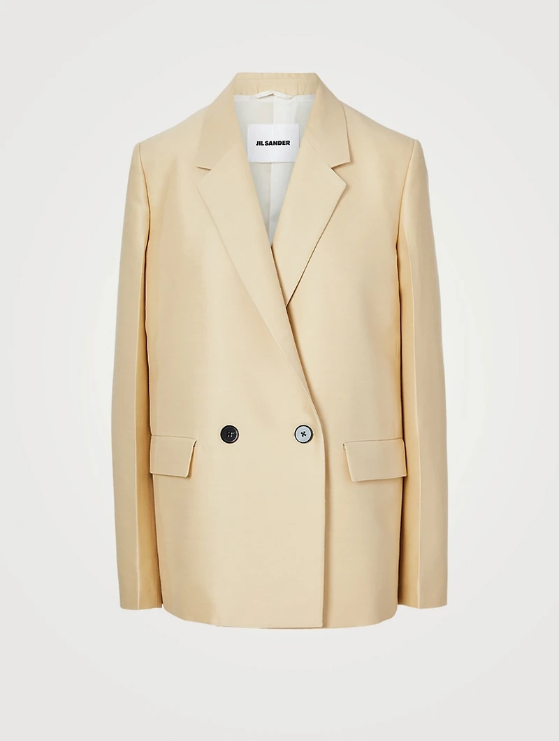 Wool And Silk Melange Organza Blazer