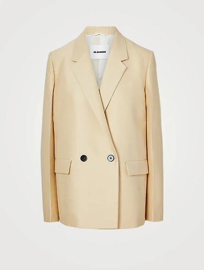 Wool And Silk Melange Organza Blazer