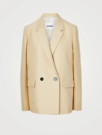 Wool And Silk Melange Organza Blazer