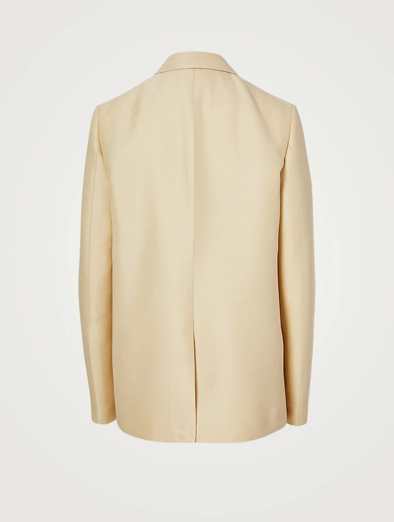 Wool And Silk Melange Organza Blazer