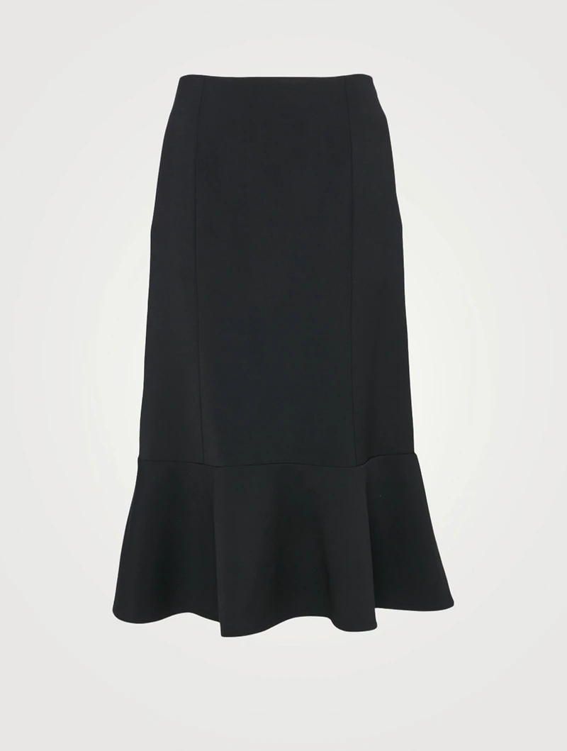 Wool-Blend Midi Skirt