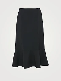 Wool-Blend Midi Skirt