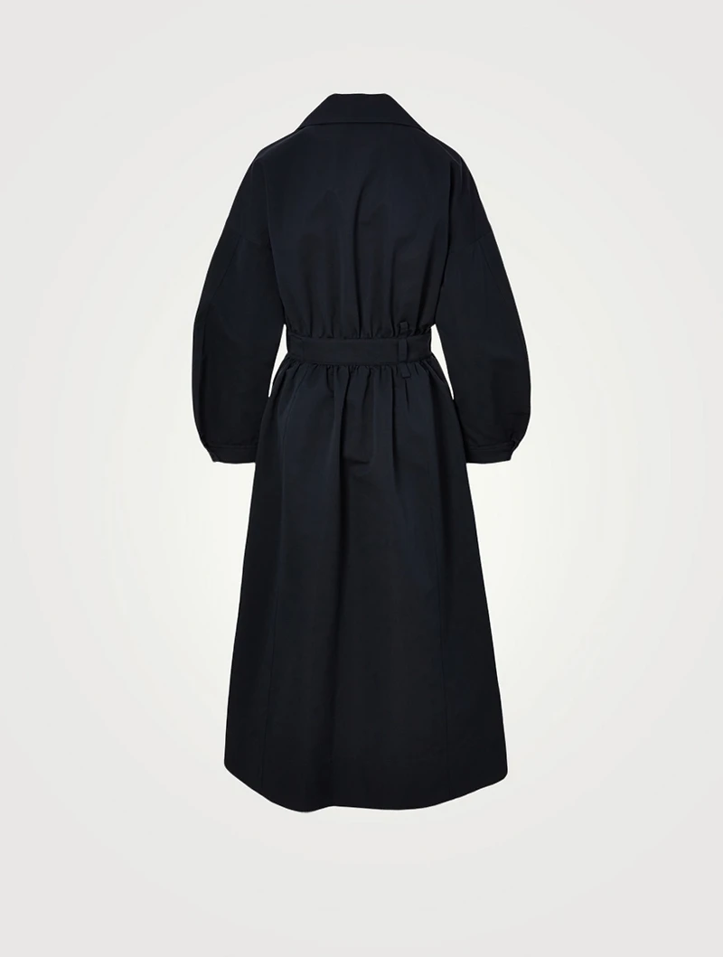 Cotton And Silk Poplin Midi Dress