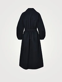 Cotton And Silk Poplin Midi Dress