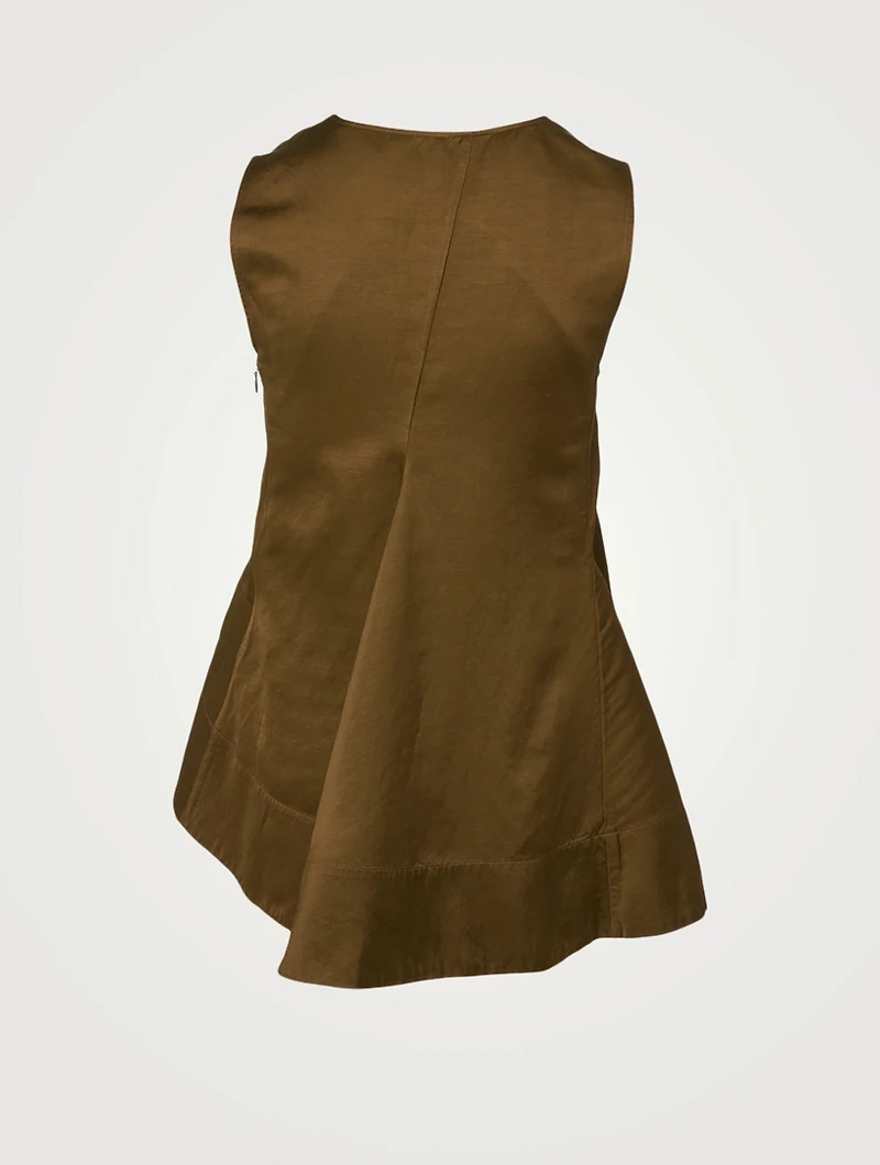 Linen-Blend Sleeveless Top
