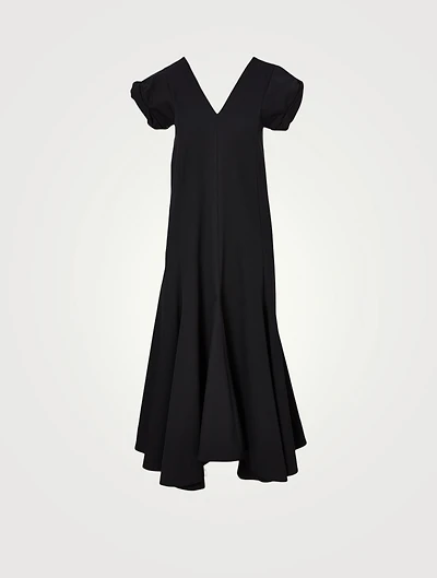 Jersey V-Neck Midi Dress