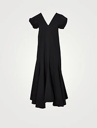 Jersey V-Neck Midi Dress