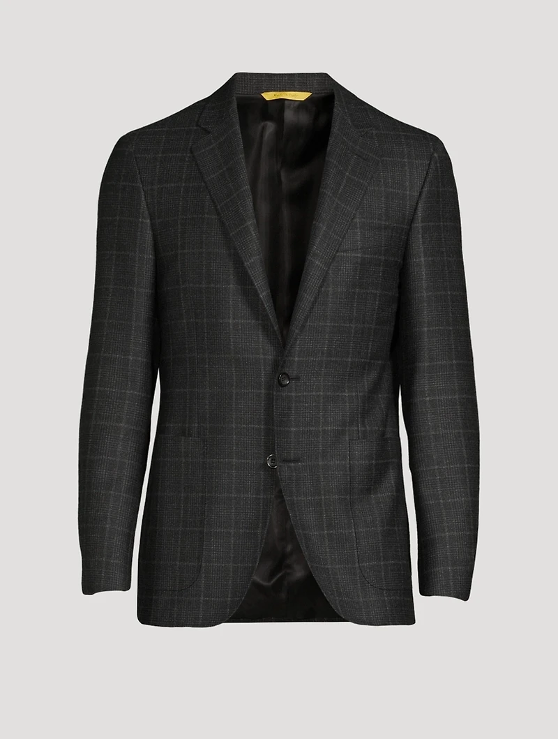 Wool Jacket Plaid Print